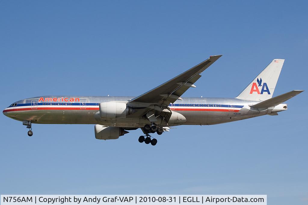 N756AM, 2001 Boeing 777-223 C/N 30264, American Airlines 777-200