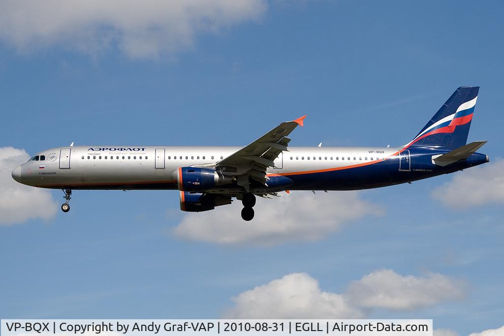 VP-BQX, 2006 Airbus A321-211 C/N 2957, Aeroflot A321