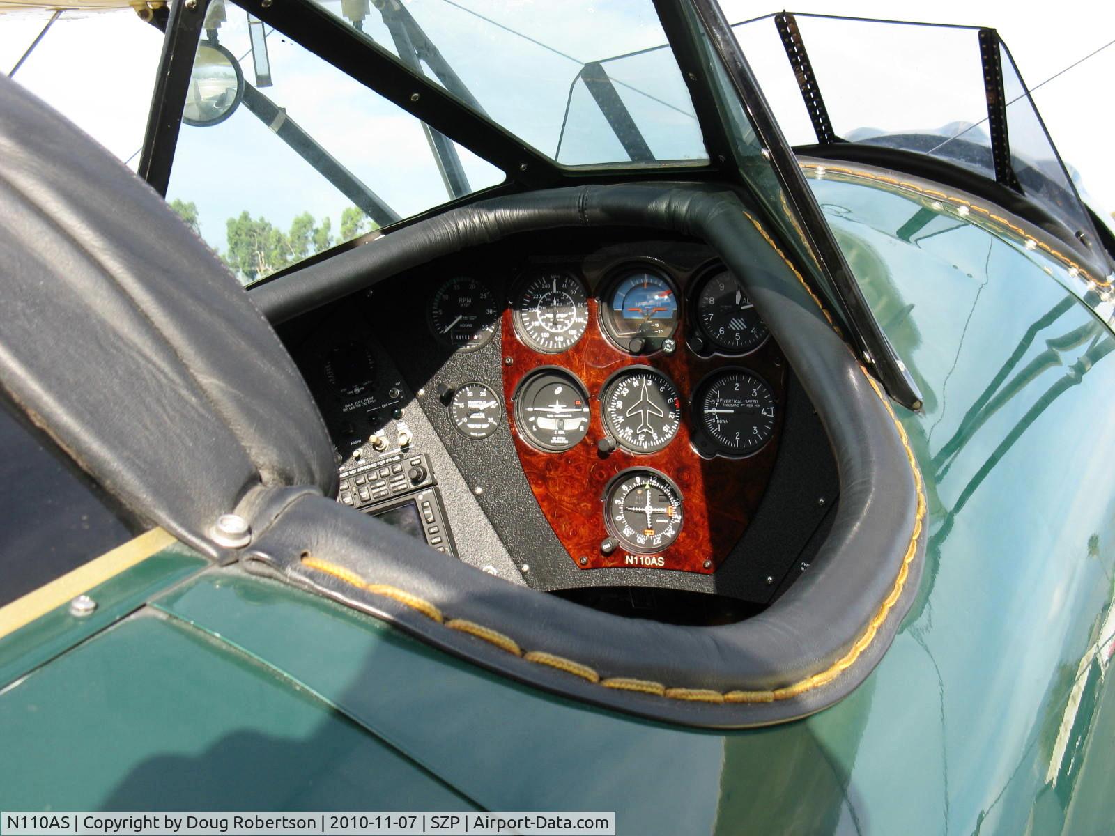 N110AS, 2005 Waco YMF-F5C C/N F5C110, 2005 Waco Classic YMF-F5C, Jacobs R755B 275 Hp, rear cockpit panel