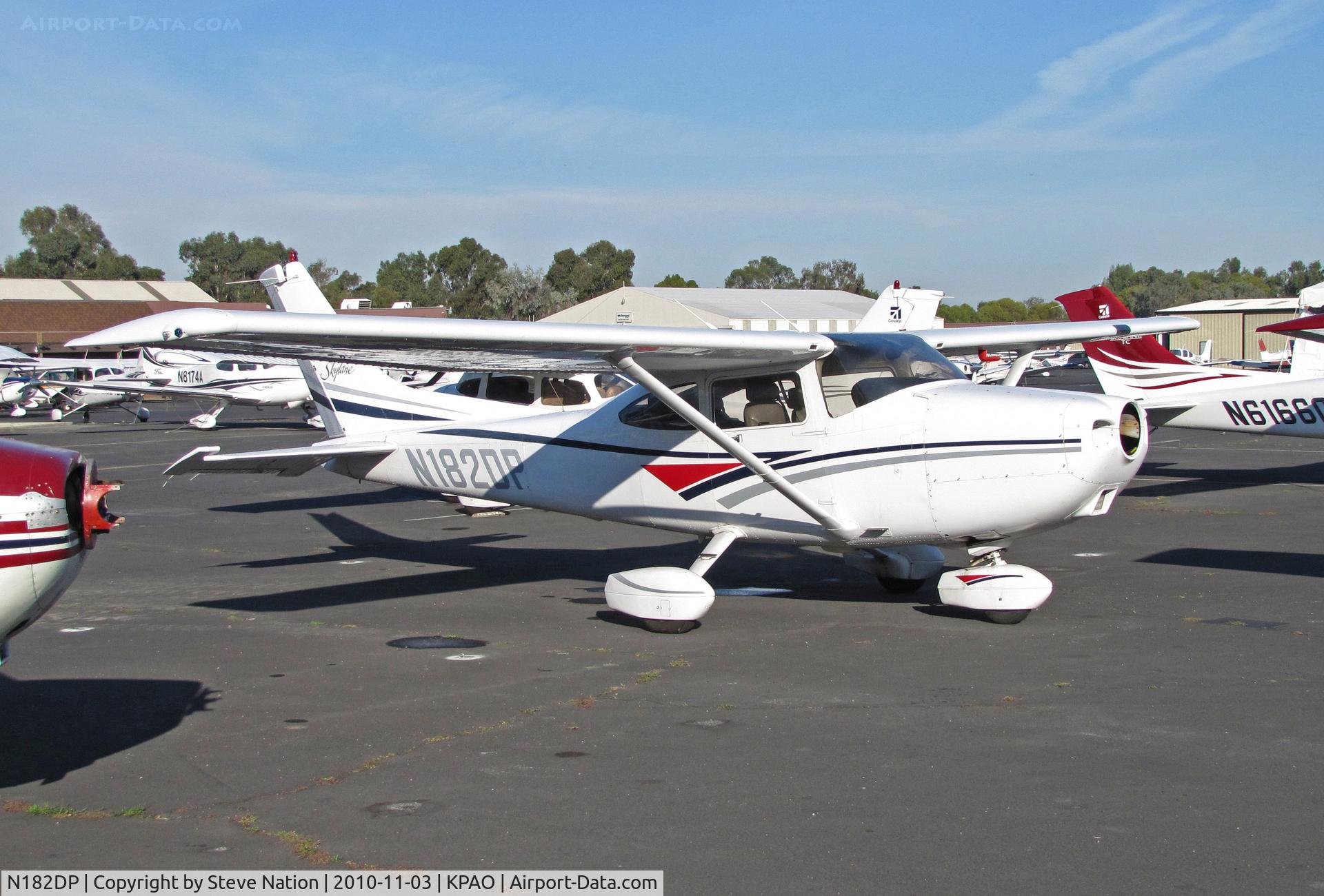N182DP, 1998 Cessna 182S Skylane C/N 18280244, Locally-based 1998 Cessna 182P minus prop @ KPAO/Palo Alto, CA