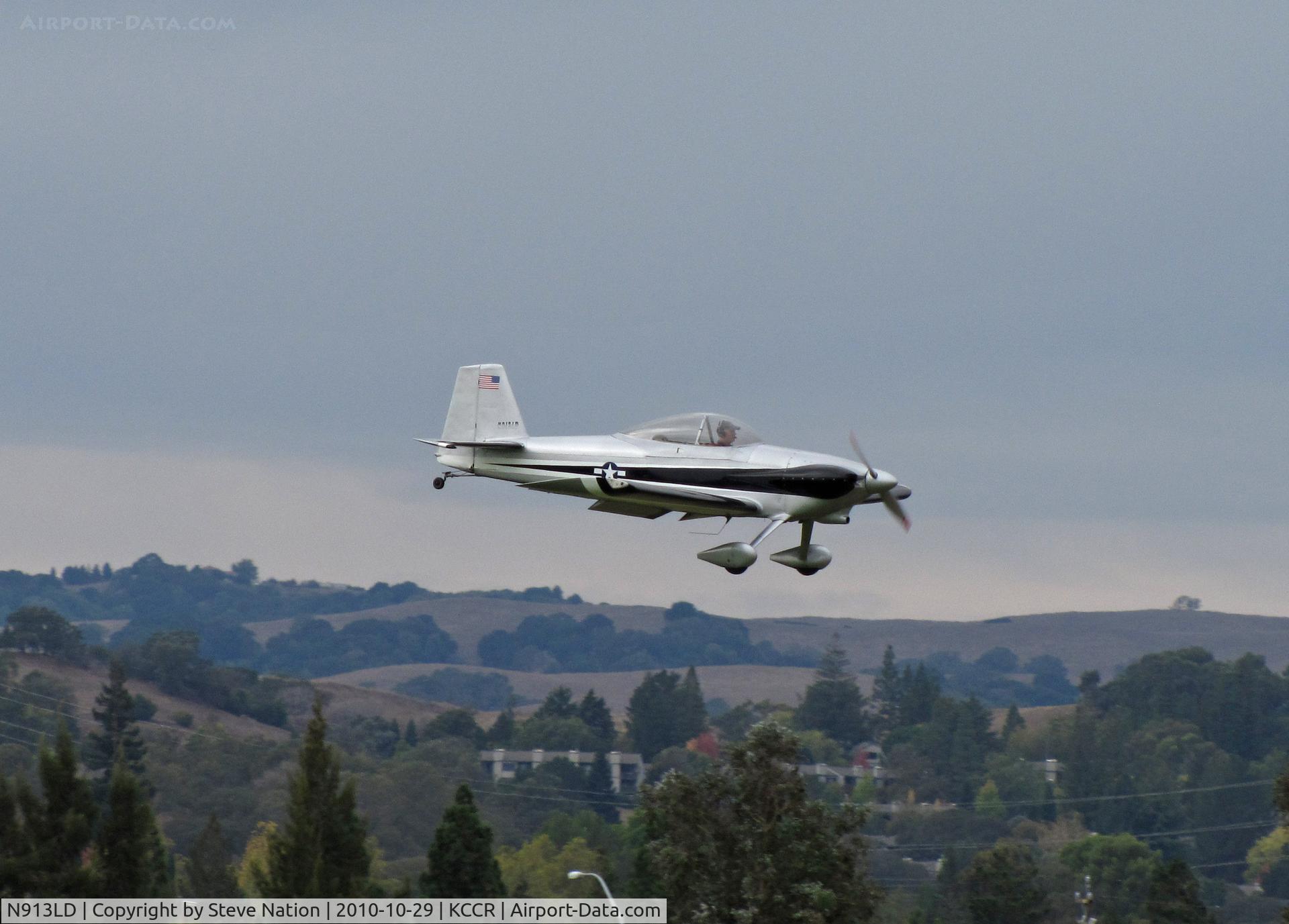 N913LD, Vans RV-4 C/N 1153, VANS RV-4 on final approach to KCCR/Buchanan Field, Concord, CA from private airstrip in nearby Brentwood, CA
