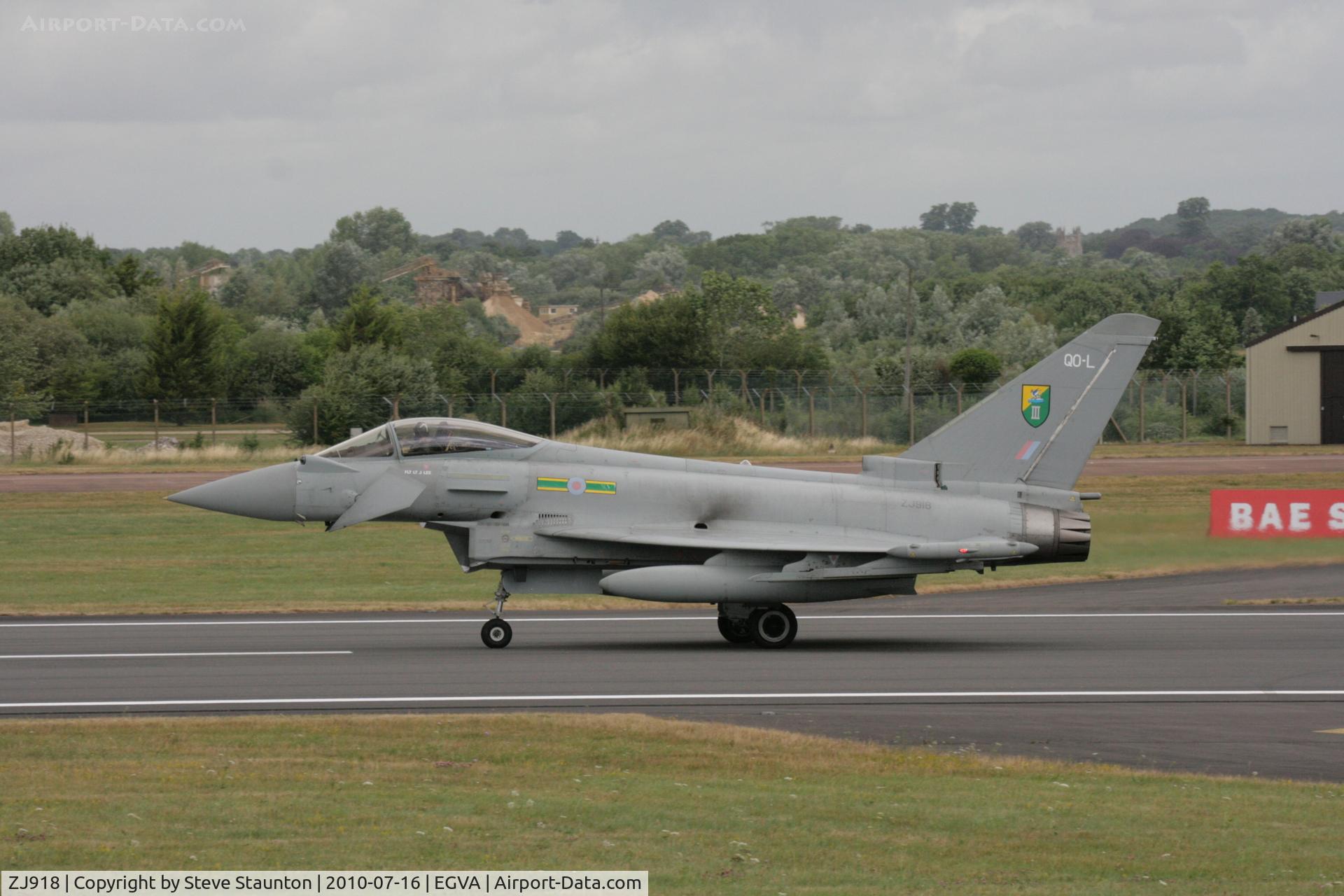 ZJ918, 2005 Eurofighter EF-2000 Typhoon FGR4 C/N 0062/BS009, Taken at the Royal International Air Tattoo 2010