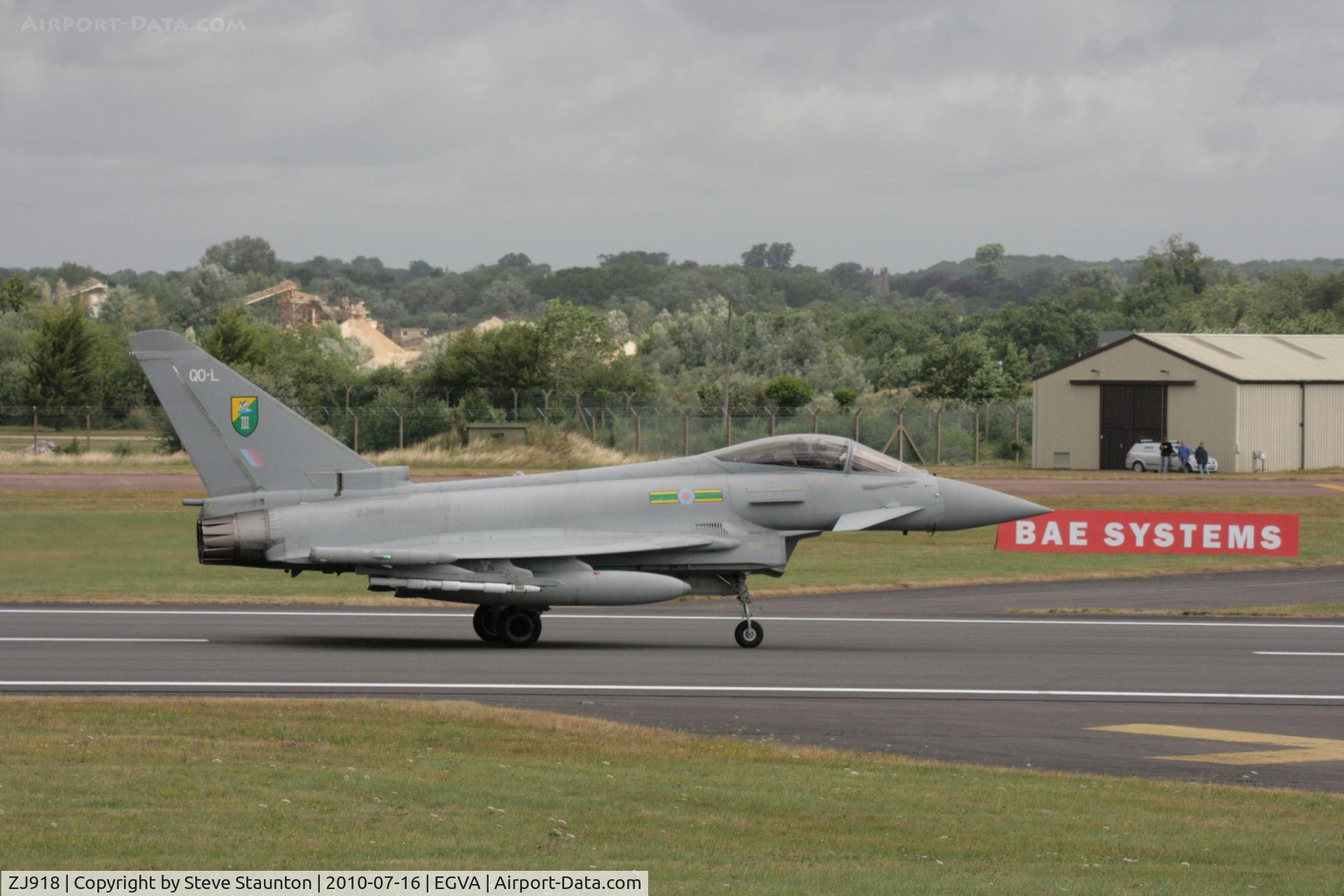 ZJ918, 2005 Eurofighter EF-2000 Typhoon FGR4 C/N 0062/BS009, Taken at the Royal International Air Tattoo 2010