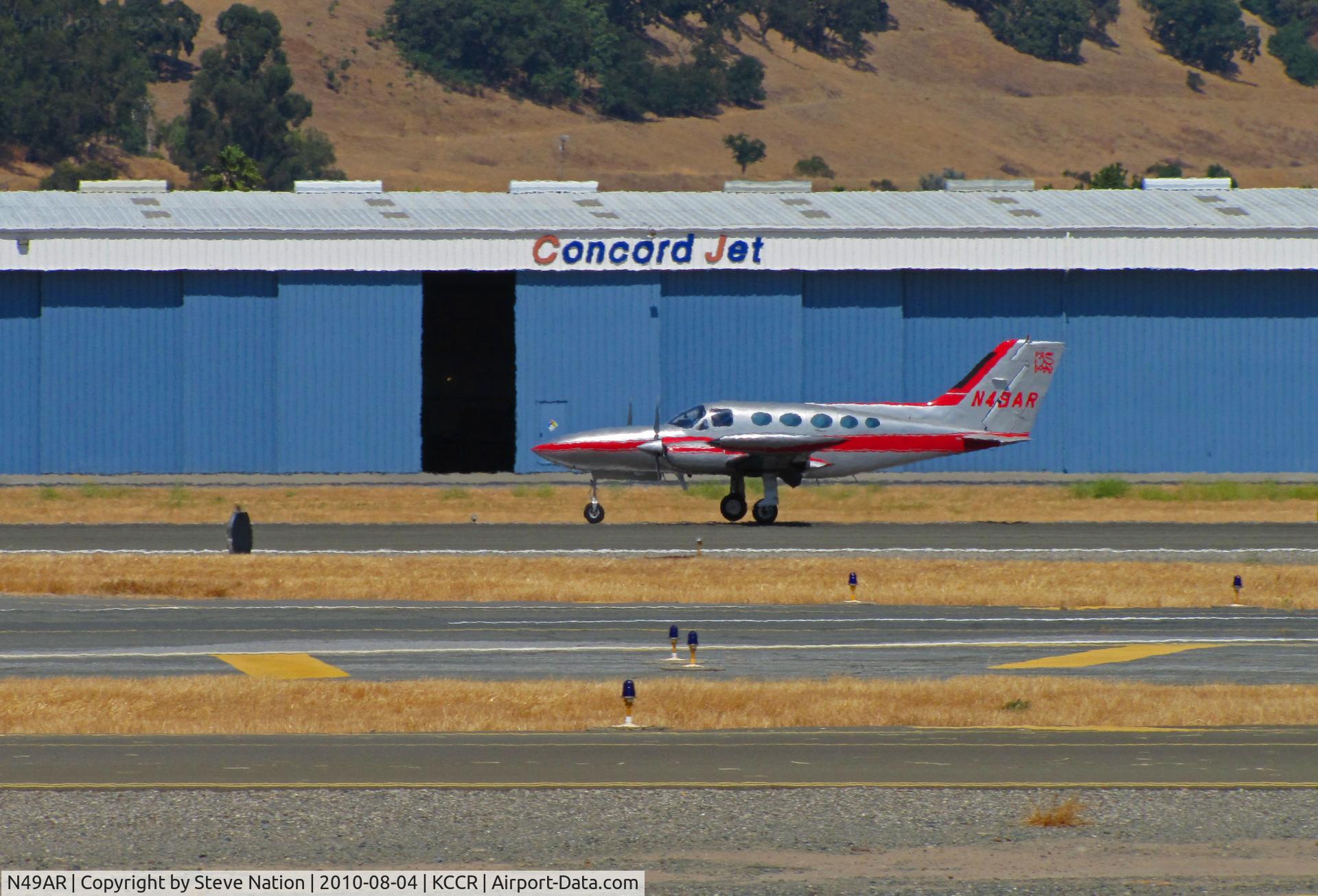 N49AR, 1974 Cessna 421B Golden Eagle C/N 421B0563, Locally-based 1974 Cessna 421B taxis after test flight @ KCCR/Buchanan Field, Concord, CA