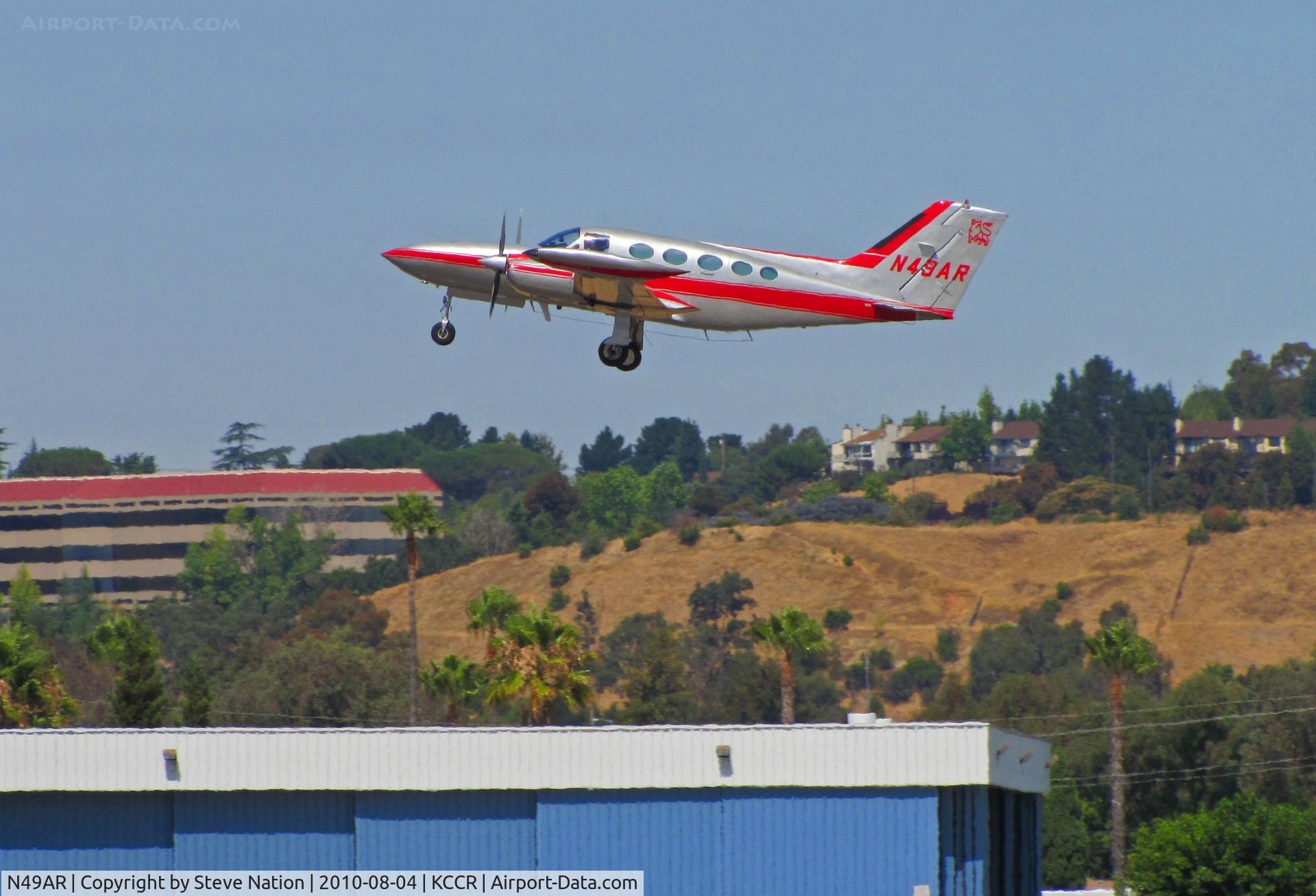 N49AR, 1974 Cessna 421B Golden Eagle C/N 421B0563, Locally-based 1974 Cessna 421B climbs out for test flight @ KCCR/Buchanan Field, Concord, CA