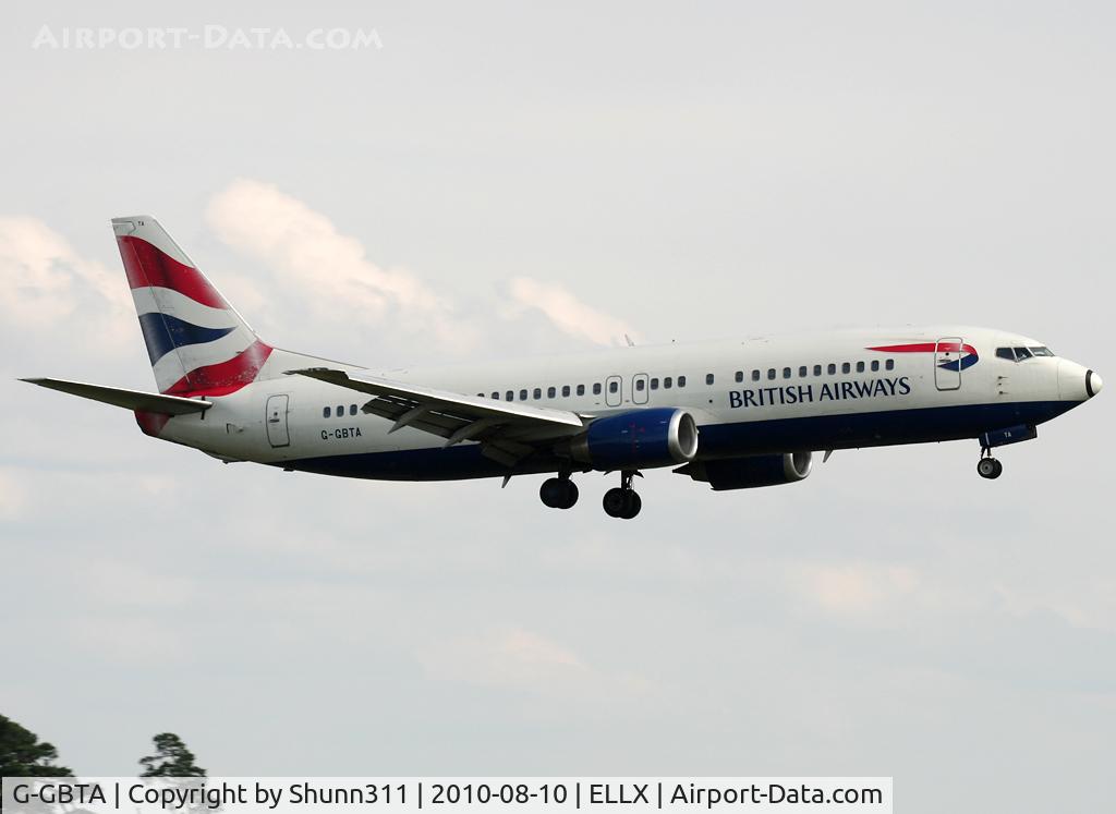 G-GBTA, 1993 Boeing 737-436 C/N 25859, Landing rwy 24