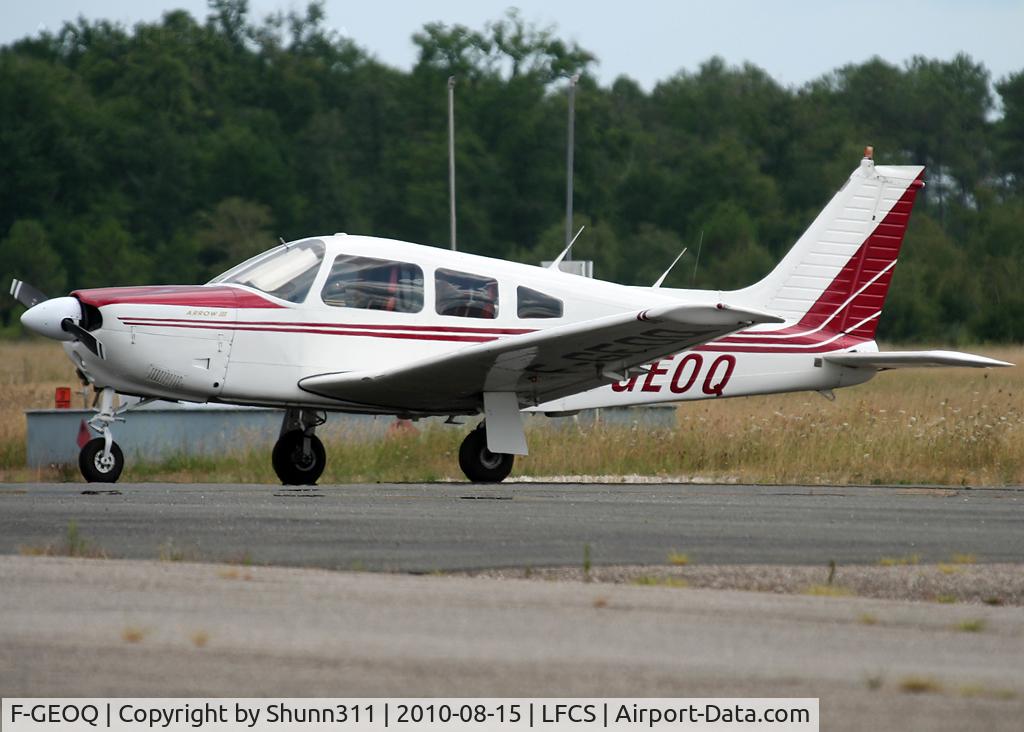 F-GEOQ, 1978 Piper PA-28R-201 Cherokee Arrow III C/N 28R-7837214, Parked...