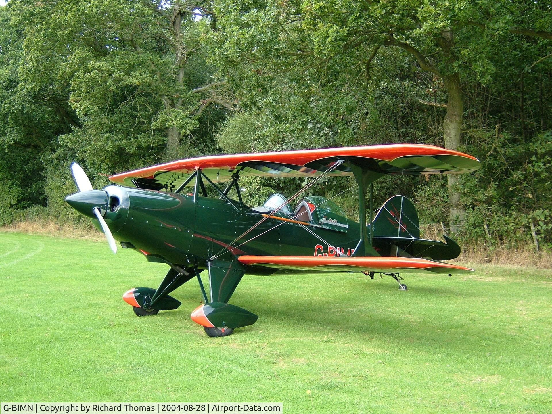 G-BIMN, 1982 Steen Skybolt C/N PFA 064-10329, Hangered at Hamilton Farm, Kent.