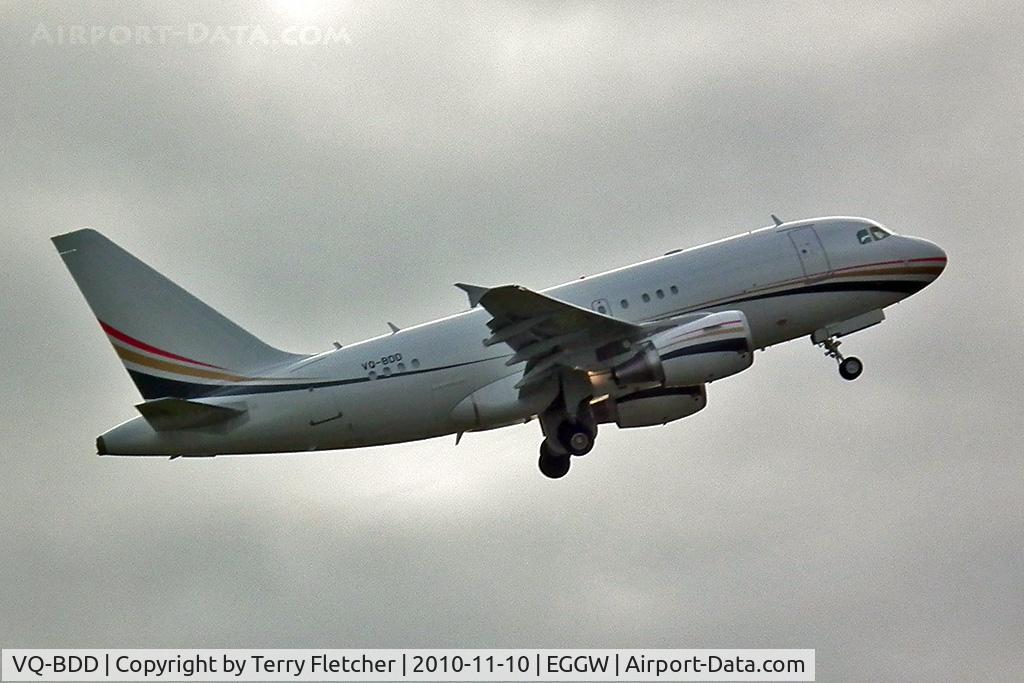 VQ-BDD, 2008 Airbus A318-112 C/N 3751, Royal Jordanian Air Force A318 Elite clims out of Luton into grey sky