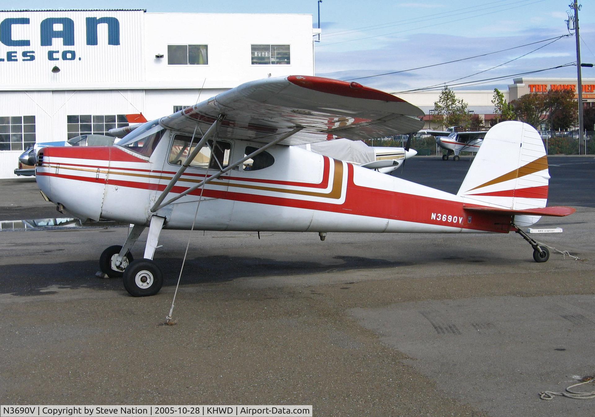 N3690V, 1949 Cessna 120 C/N 14966, 1949 Cessna 120 @ Hayward, CA home base in Oct 2005