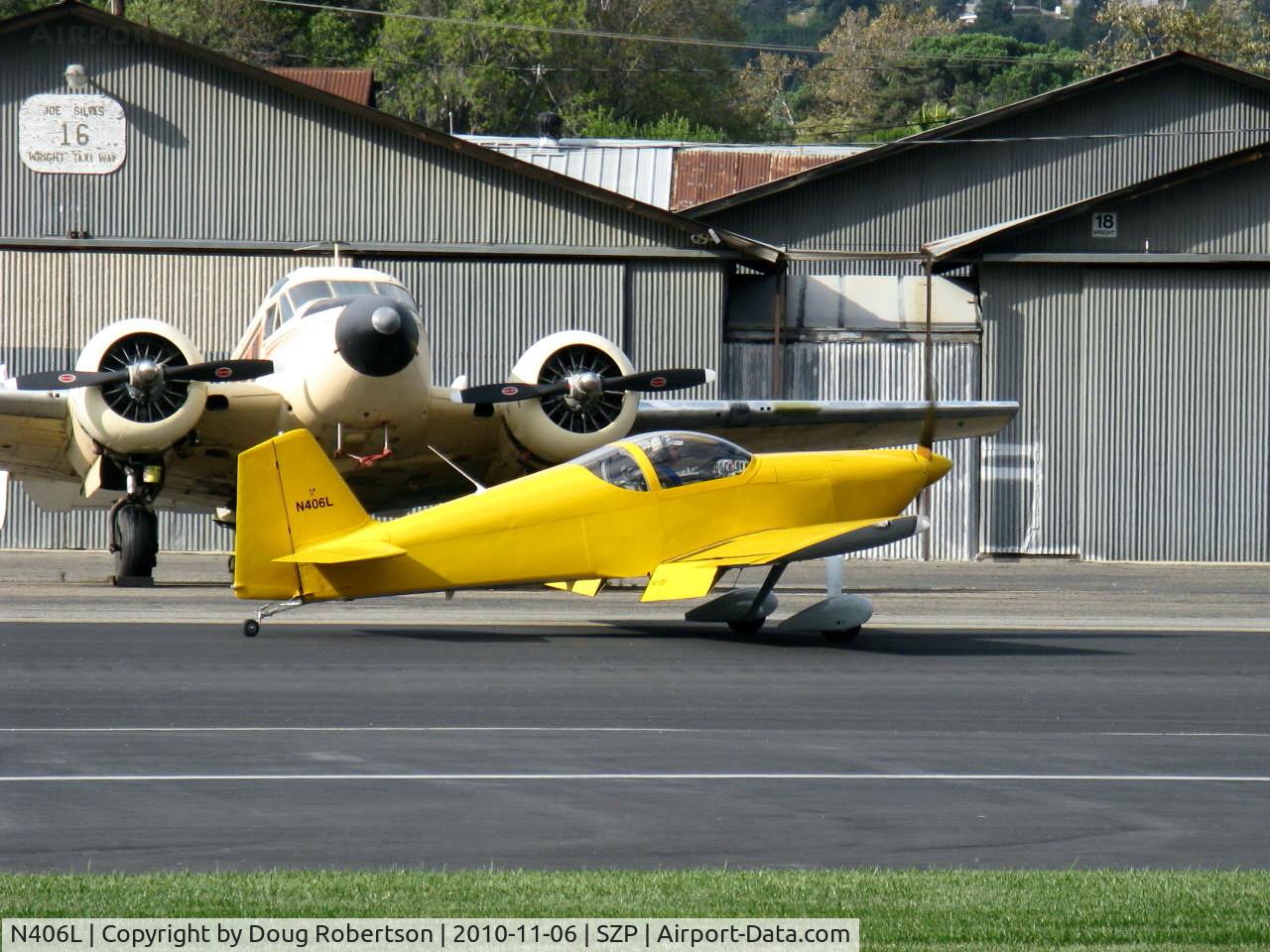 N406L, 2008 Vans RV-6 C/N 936, Provo PROVO 6, Lycoming O-320 160 Hp, taxi back