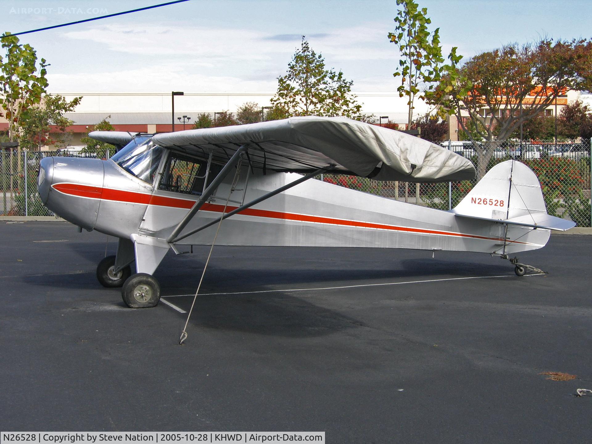N26528, 1940 Taylorcraft BL-65 (L-2F) C/N 1869, 1940 Taylorcraft BL-65 minus prop @ KHWD/Hayward Air Terminal, CA in Oct 2005