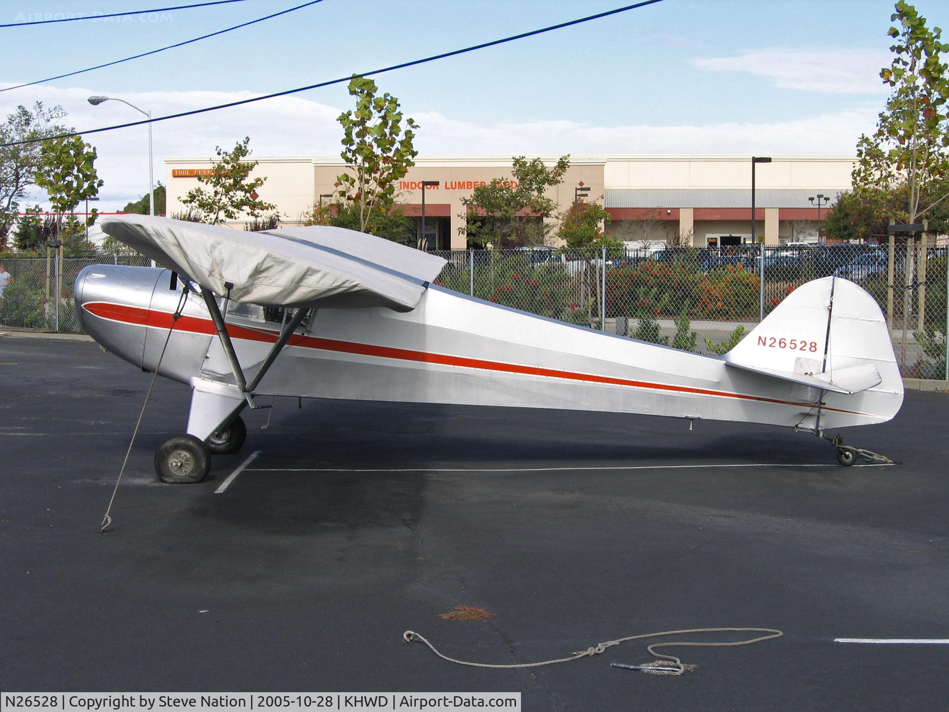 N26528, 1940 Taylorcraft BL-65 (L-2F) C/N 1869, 1940 Taylorcraft BL-65 minus prop @ KHWD/Hayward Air Terminal, CA in Oct 2005