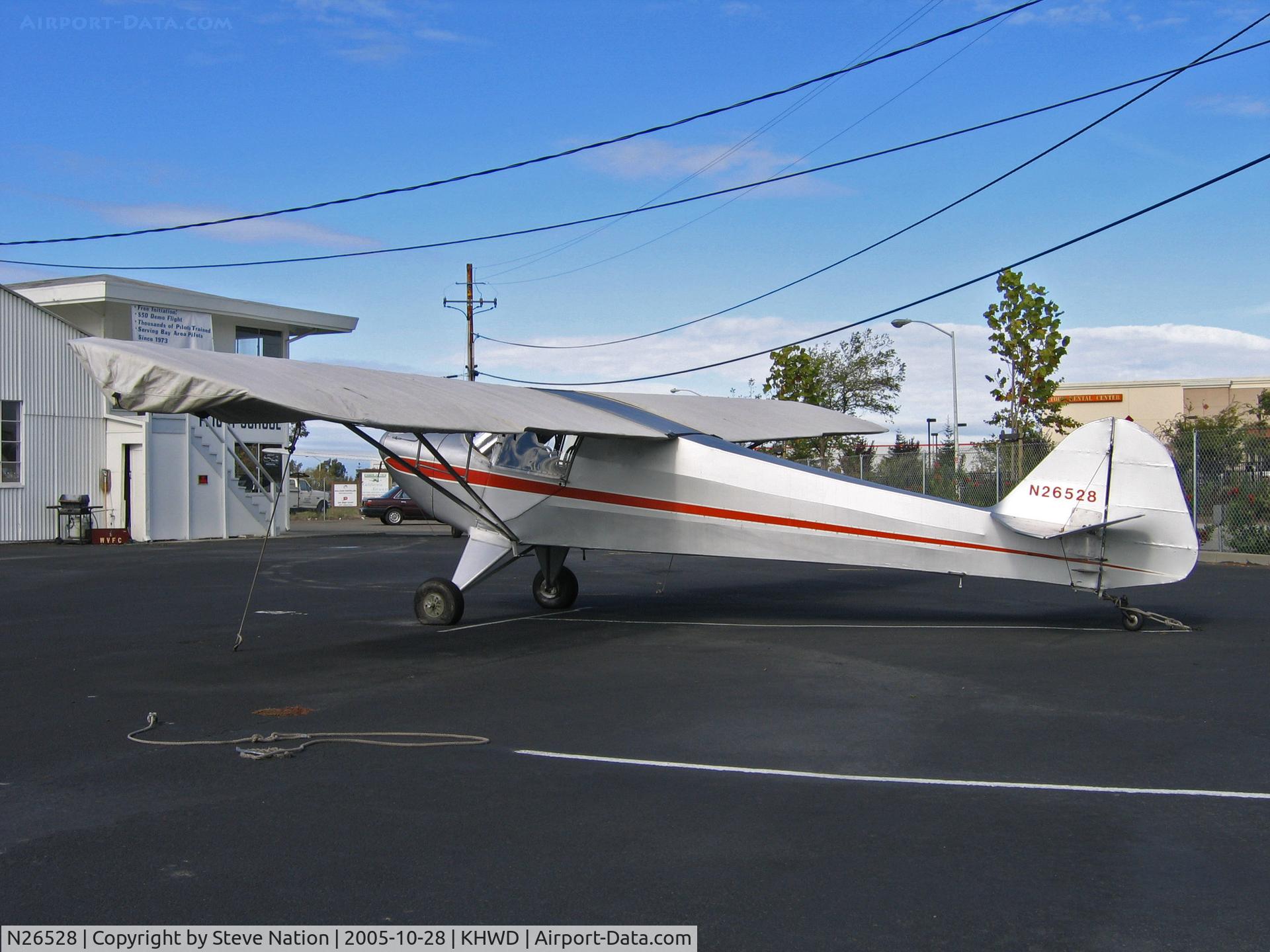 N26528, 1940 Taylorcraft BL-65 (L-2F) C/N 1869, 1940 Taylorcraft BL-65 minus prop @ KHWD/Hayward Air Terminal, CA in Oct 2005