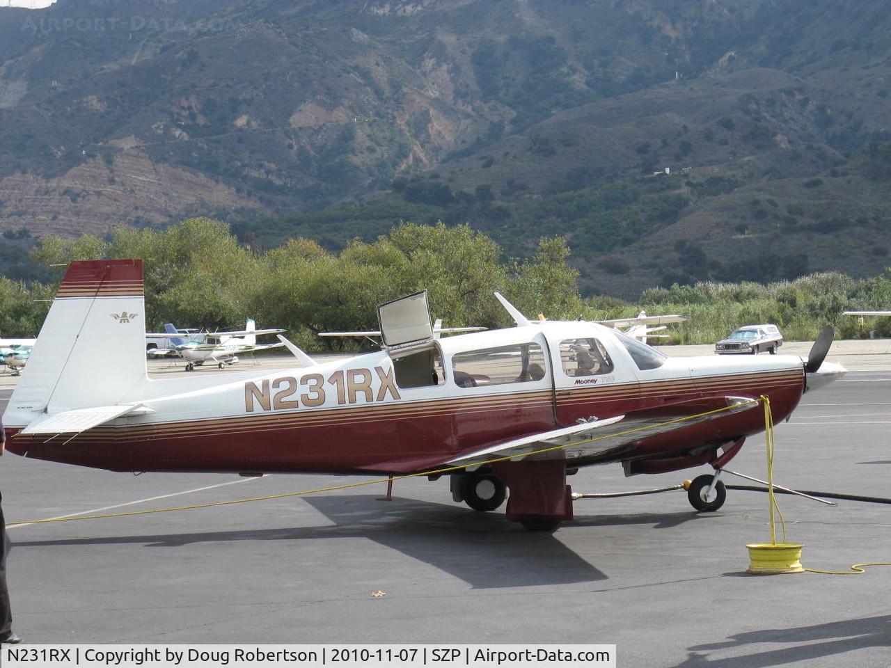 N231RX, 1980 Mooney M20K C/N 25-0305, 1980 Mooney M20K 231 TSE Turbo Special Edition, Continental TSIO-360-GB 6 cylinder turbocharged with Rajay fixed wastegate turbocharger 210 Hp, 75 gallons, 4 place