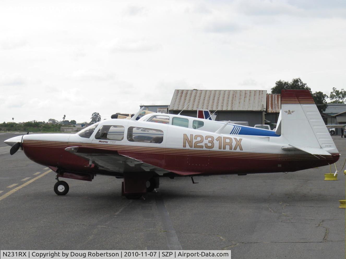 N231RX, 1980 Mooney M20K C/N 25-0305, 1980 Mooney M20K 231 TSE Turbo Special Edition, Continental TSIO-360-GB 6 cylinder turbocharged with Rajay fixed wastegate turbocharger, 75 gallons, 4 place