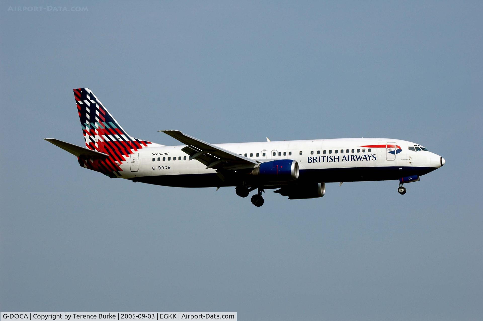 G-DOCA, 1991 Boeing 737-436 C/N 25267, Gatwick, RNY. 08  September 2005