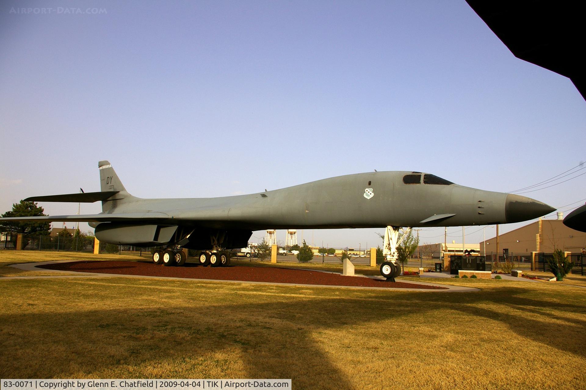 83-0071, 1983 Rockwell B-1B Lancer C/N 8, Heritage Collection at Tinker AFB, OK