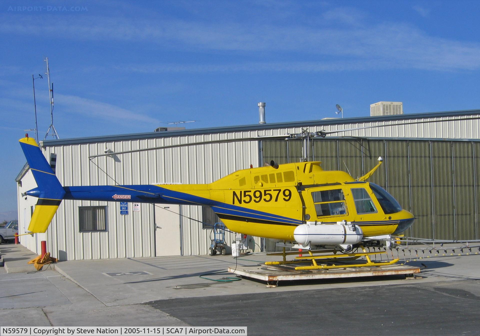 N59579, 1968 Bell 206B C/N 1480, American West Aviation 1980 Bell 206B rigged for spraying @ AWA airstrip NE of Five Points, CA