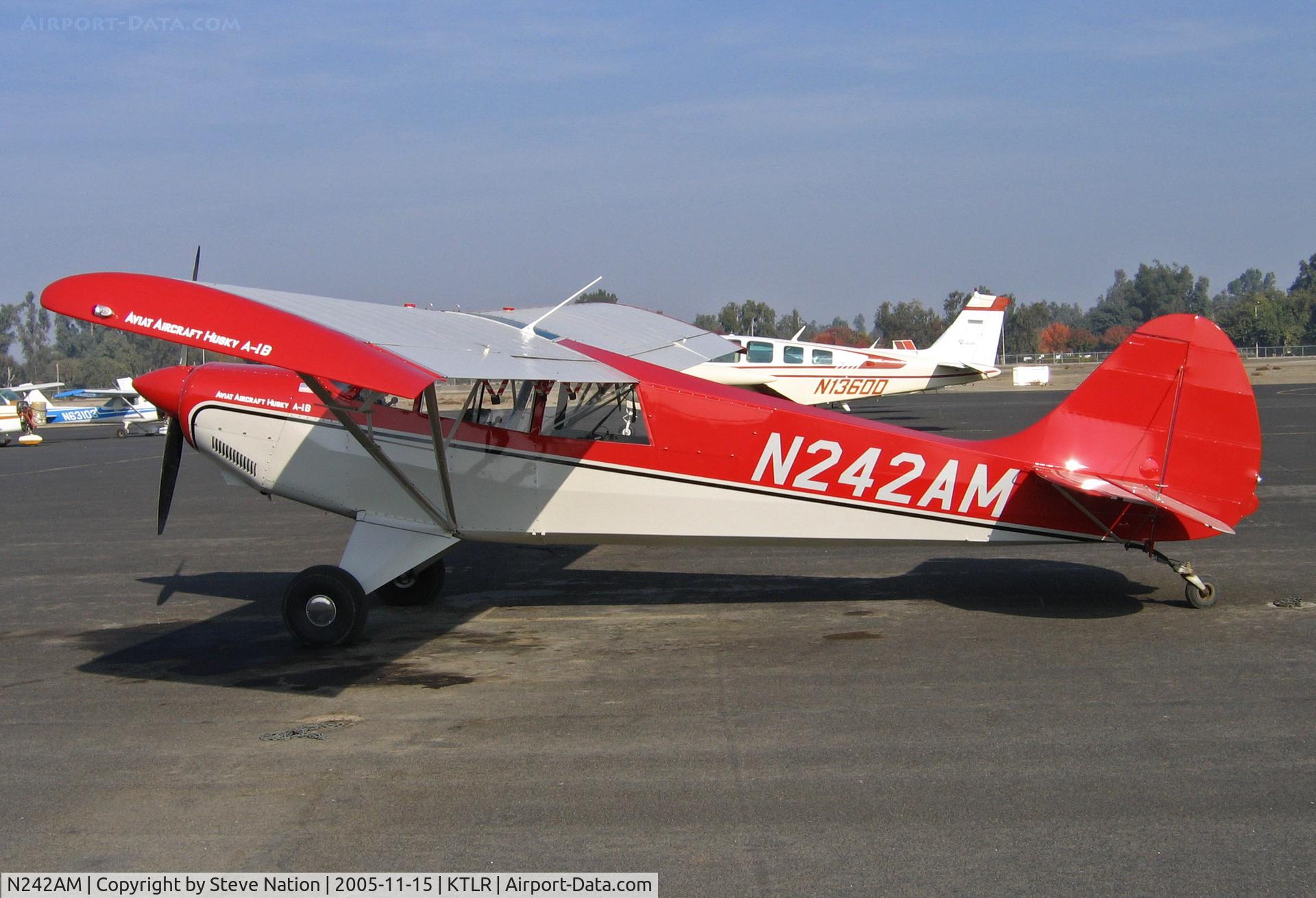 N242AM, 2003 Aviat A-1B Husky C/N 2242, 2003 Aviat Act A-1B @ Mefford Field, Tulare, CA in Nov 2005