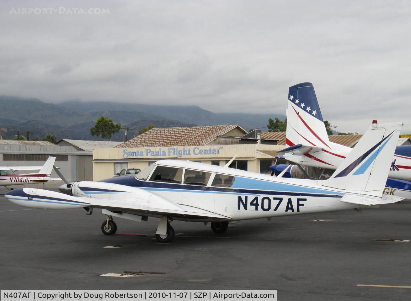 N407AF, 1966 Piper PA-30 Twin Comanche Twin Comanche C/N 30-1285, 1966 Piper PA-30 TWIN COMANCHE, two Lycoming O-320s 160 Hp each, tip tanks