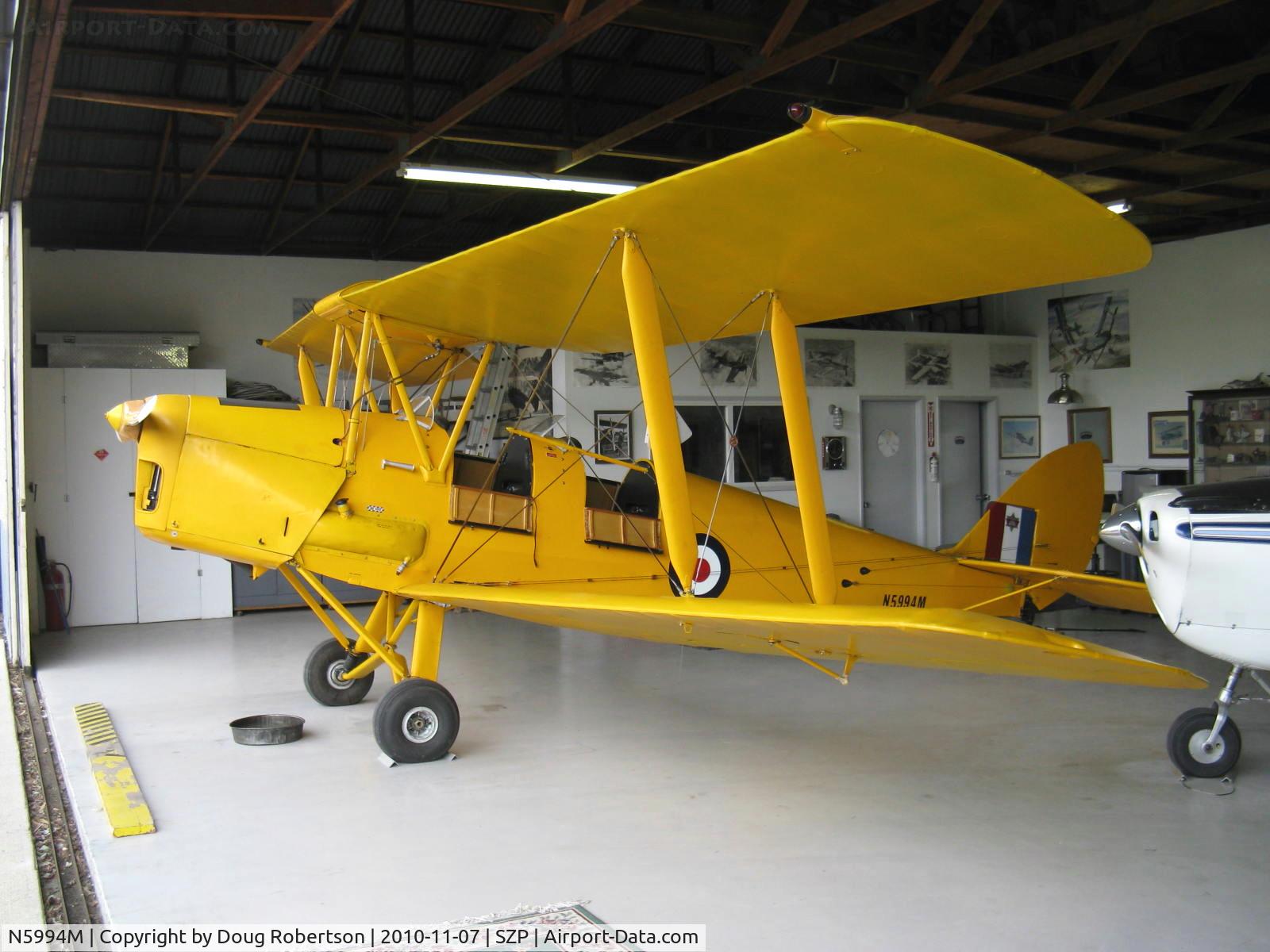 N5994M, 1942 De Havilland Canada DH-82C Tiger Moth C/N DHC1297, 1942 DeHavilland DH-82C TIGER MOTH, DH Gipsy Major 1C 142 Hp, See earlier photo captions as to why this aircraft is Warbird Biplane Experimental class.