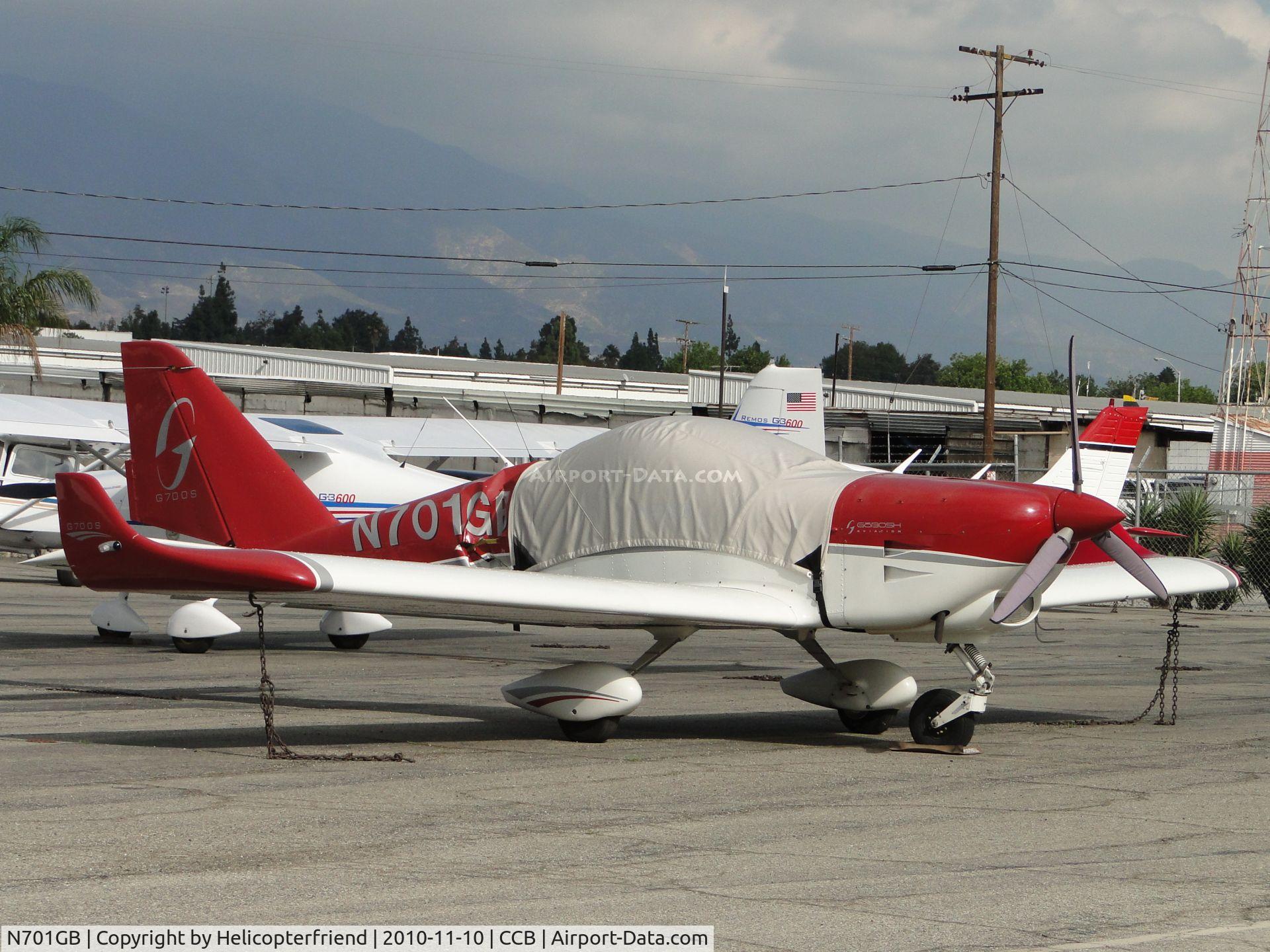 N701GB, 2007 Aero AT-4 LSA C/N AT4-001, Parked at Foothill Sales & Service after being struck by N510PS