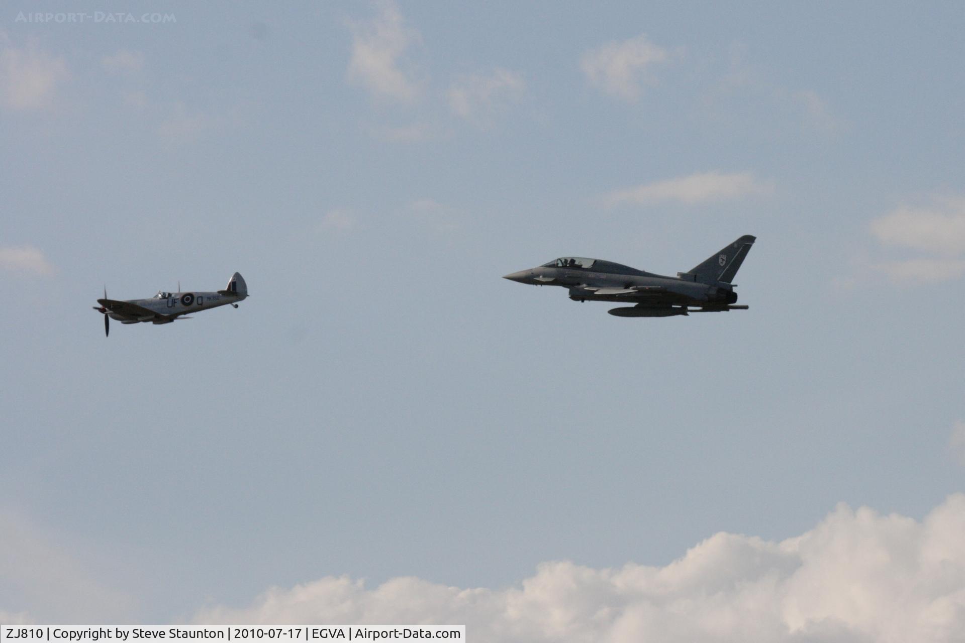 ZJ810, Eurofighter EF-2000 Typhoon T1 C/N 0033/BT011, Taken at the Royal International Air Tattoo 2010, displayed with Spitfire MK356 of the Battle of Britian Memorial Flight