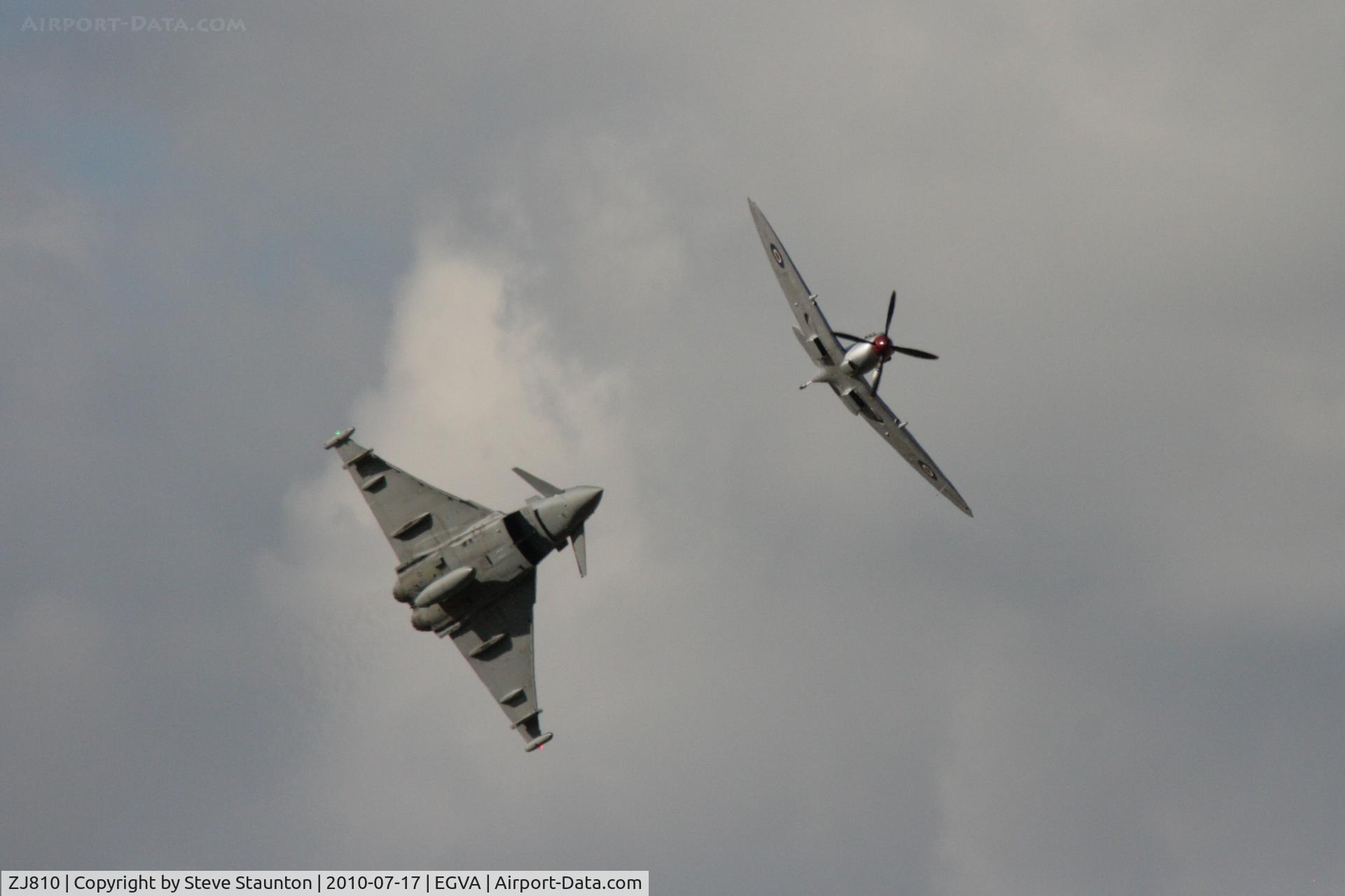 ZJ810, Eurofighter EF-2000 Typhoon T1 C/N 0033/BT011, Taken at the Royal International Air Tattoo 2010, displayed with Spitfire MK356 of the Battle of Britian Memorial Flight