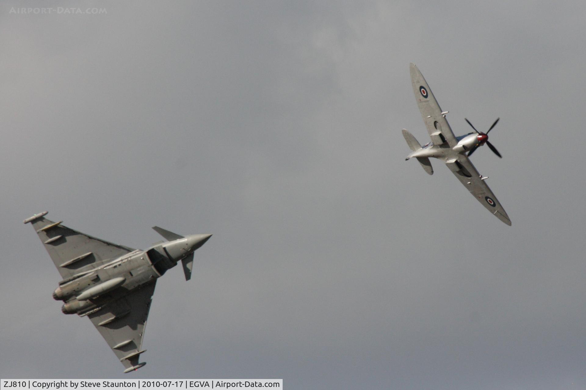 ZJ810, Eurofighter EF-2000 Typhoon T1 C/N 0033/BT011, Taken at the Royal International Air Tattoo 2010, displayed with Spitfire MK356 of the Battle of Britian Memorial Flight