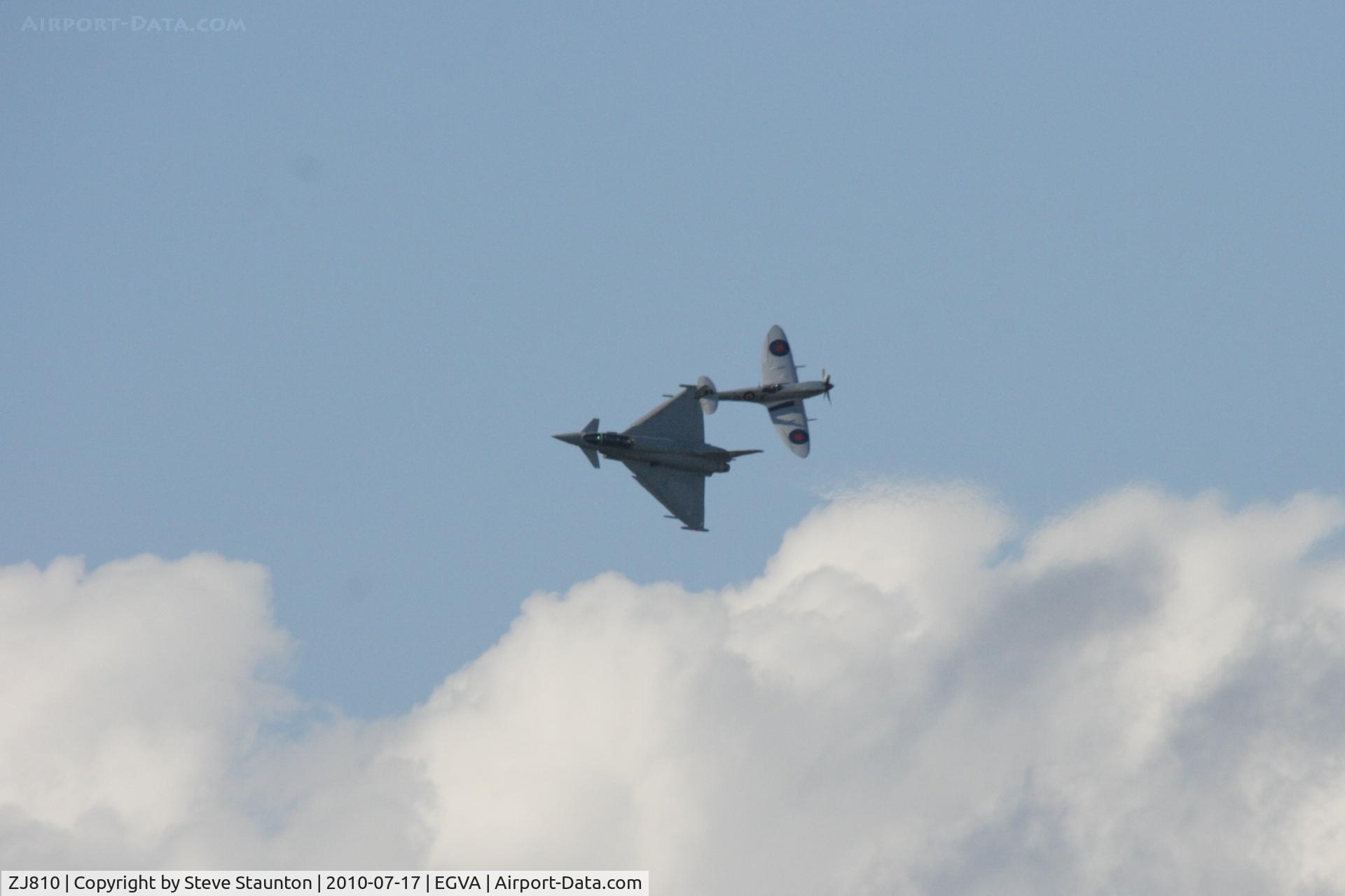 ZJ810, Eurofighter EF-2000 Typhoon T1 C/N 0033/BT011, Taken at the Royal International Air Tattoo 2010, displayed with Spitfire MK356 of the Battle of Britian Memorial Flight