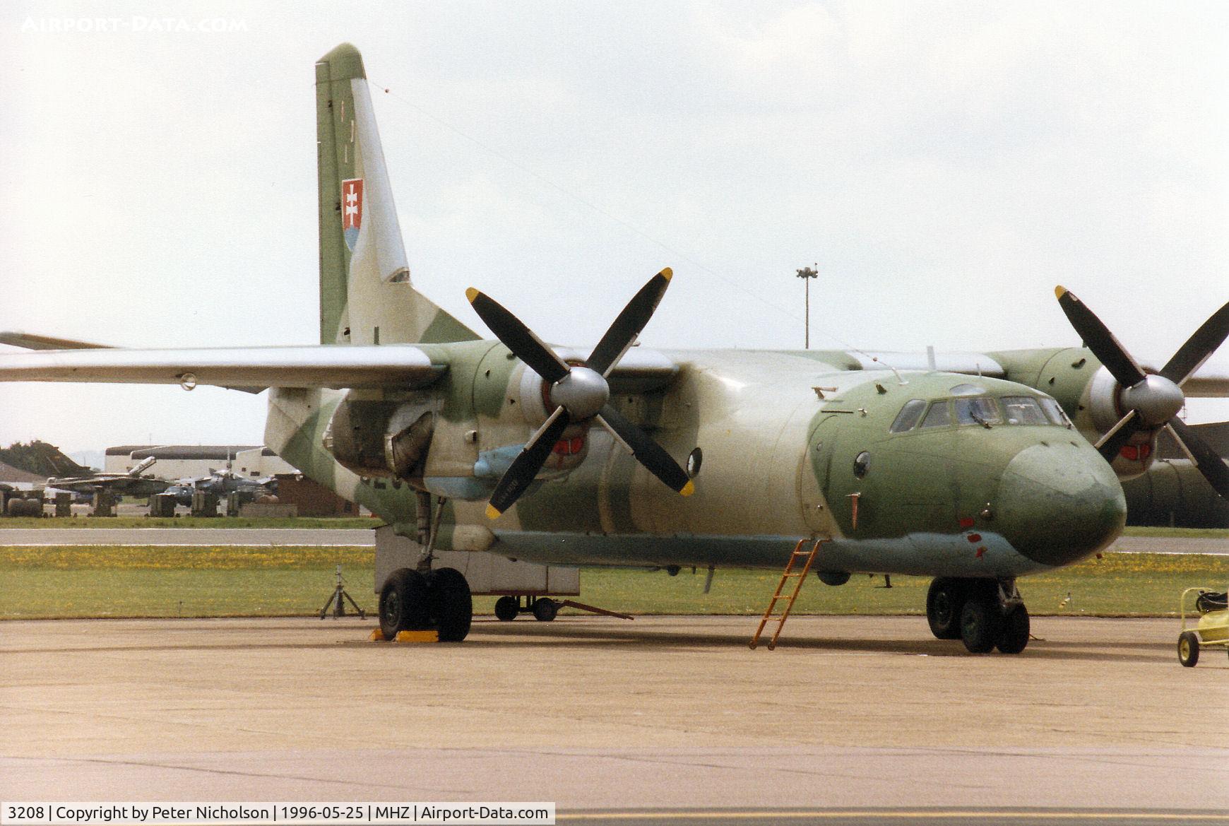 3208, 1983 Antonov An-26 C/N 13208, An-26 Curl of the Slovak Air Force on the flight-line at the 1996 RAF Mildenhall Air Fete.