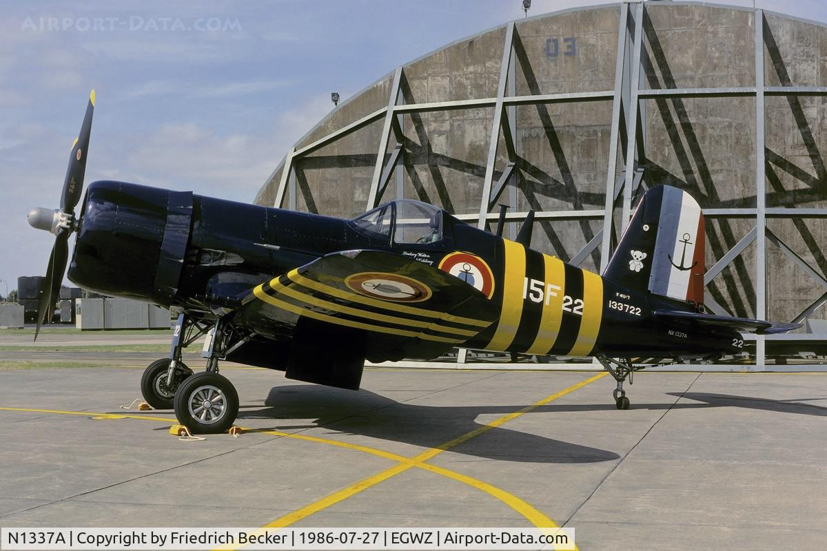 N1337A, 1952 Vought F4U-7 Corsair C/N 977, Alconbury international air tattoo 1986