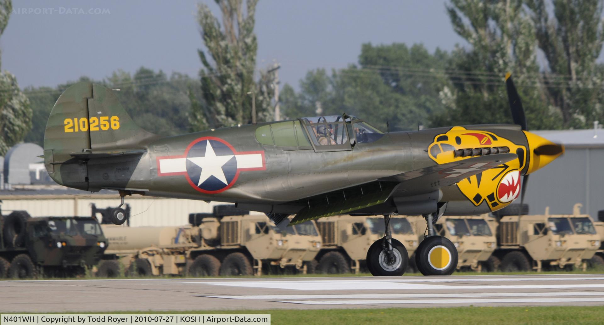 N401WH, 1942 Curtiss P-40K Warhawk C/N 42-10256, EAA AIRVENTURE 2010