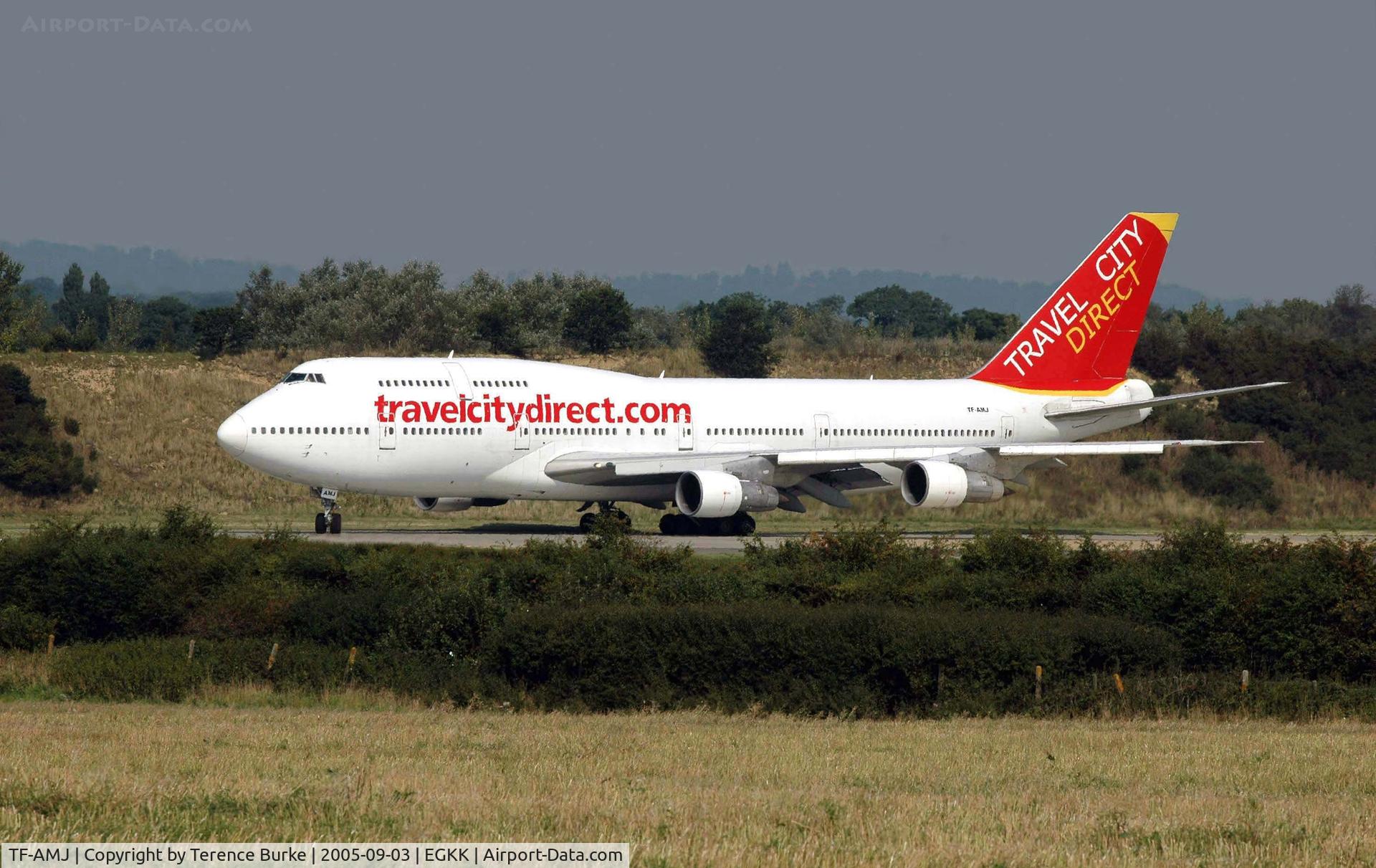 TF-AMJ, 1984 Boeing 747-312 C/N 23030, Gatwick, at RNY 08 September 2005