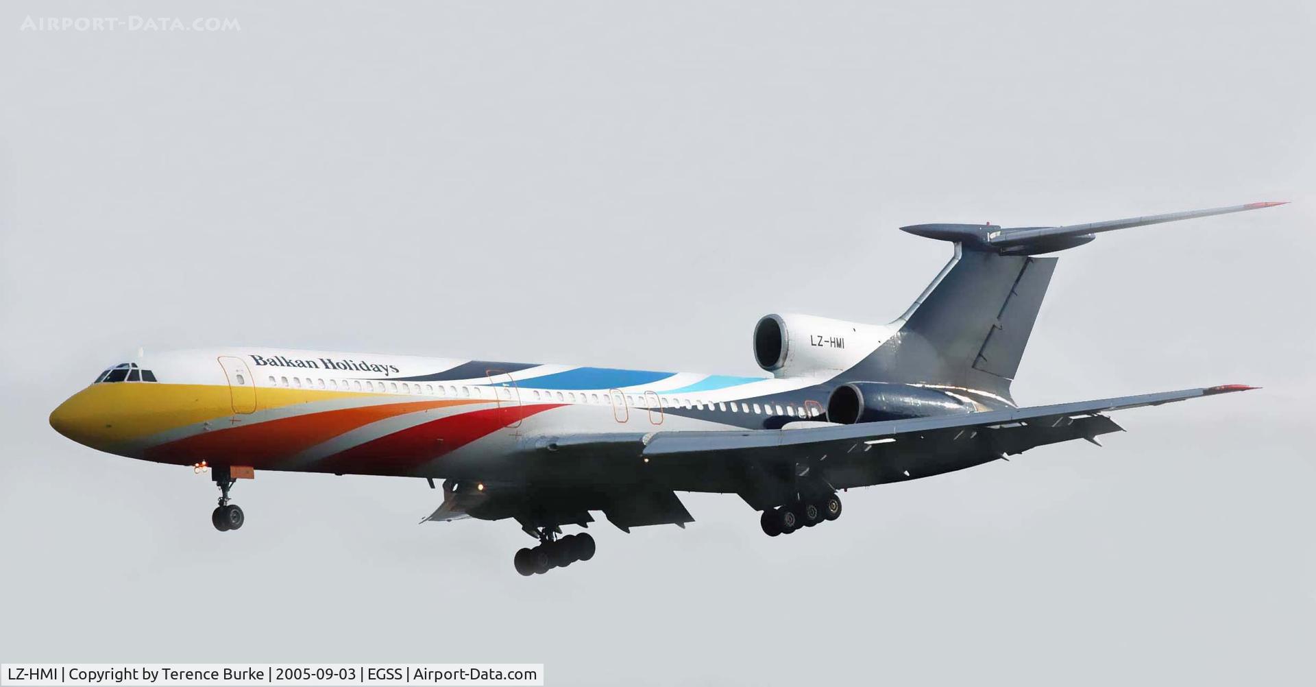 LZ-HMI, 1985 Tupolev Tu-154M C/N 84A706, Stansted, for RNY. 05 September 2005