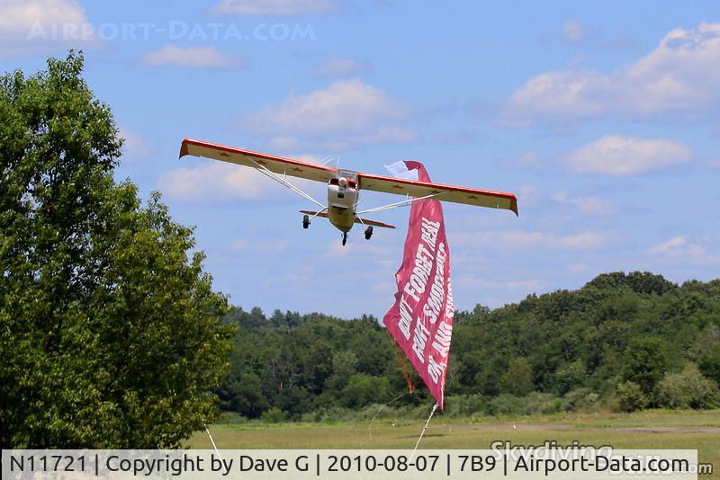 N11721, 1972 Bellanca 7KCAB Citabria C/N 320-72, Dropping off a banner at Ellington, CT
