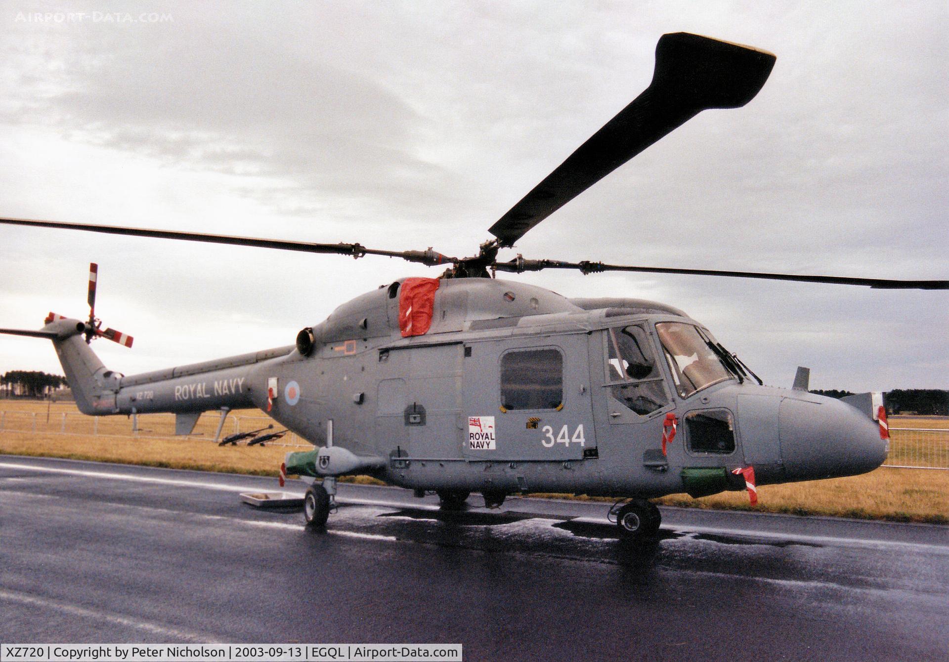 XZ720, 1980 Westland Lynx HAS.3SGM C/N 166, Lynx HAS.3S, callsign Navy 344, of 815 Squadron on display at the 2003 RAF Leuchars Airshow.