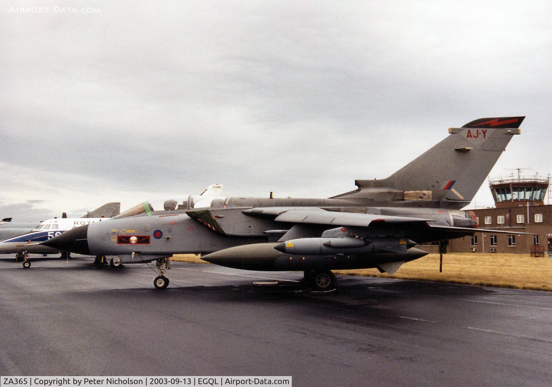 ZA365, 1982 Panavia Tornado GR.4(T) C/N 156/BT029/3079, Tornado GR.4, callsign Saxon 2, of 617 Squadron at RAF Lossiemouth on display at the 2003 RAF Leuchars Airshow.