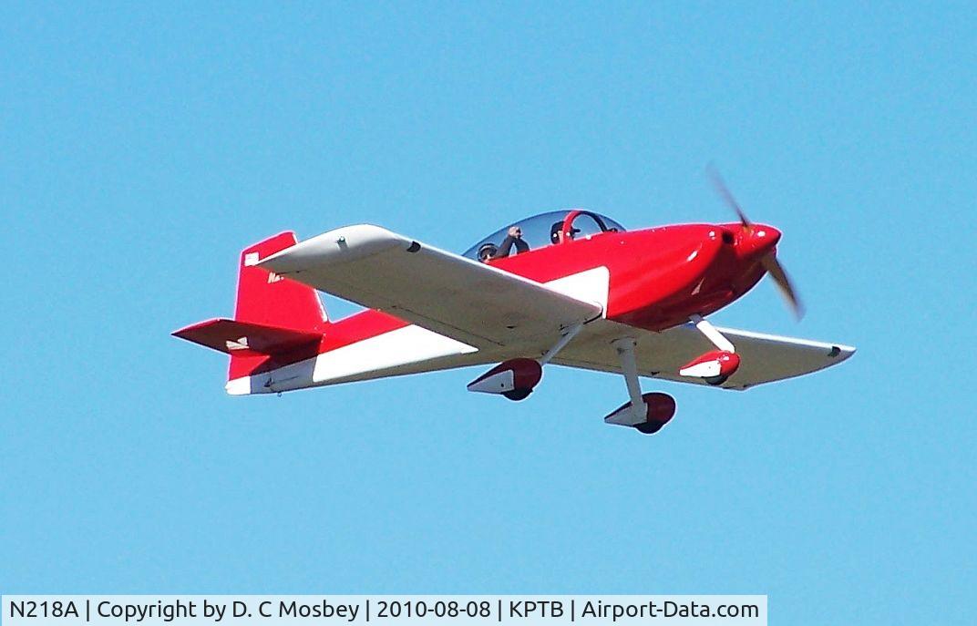 N218A, Vans RV-8A C/N 80954, Owner - Darryl C. Mosbey, Van's RV8A  in flight in
Central Virginia  September 2010  Flown by  J. Tessenear, retired U.S. Customs & Border Patrol
Agent