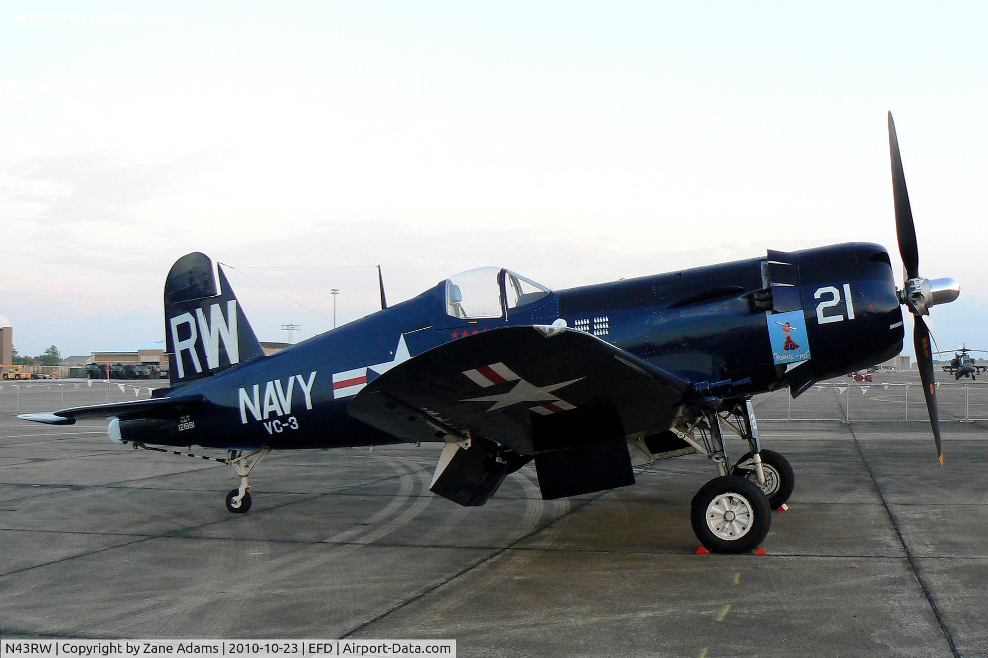 N43RW, Vought F4U-5 Corsair C/N Not found (Bu121881), Lone Star Flight Museum Corsair At the 2010 Wings Over Houston Airshow