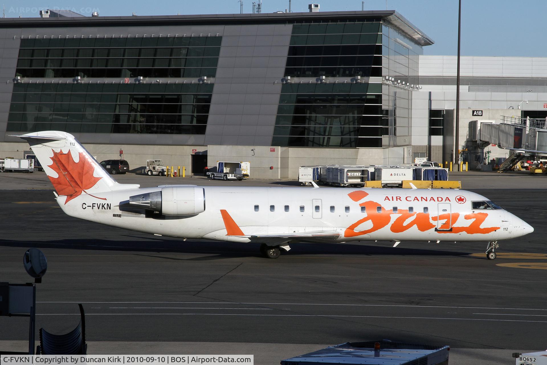 C-FVKN, 1995 Canadair CRJ-100ER (CL-600-2B19) C/N 7078, Orange colored Jazz CRJ