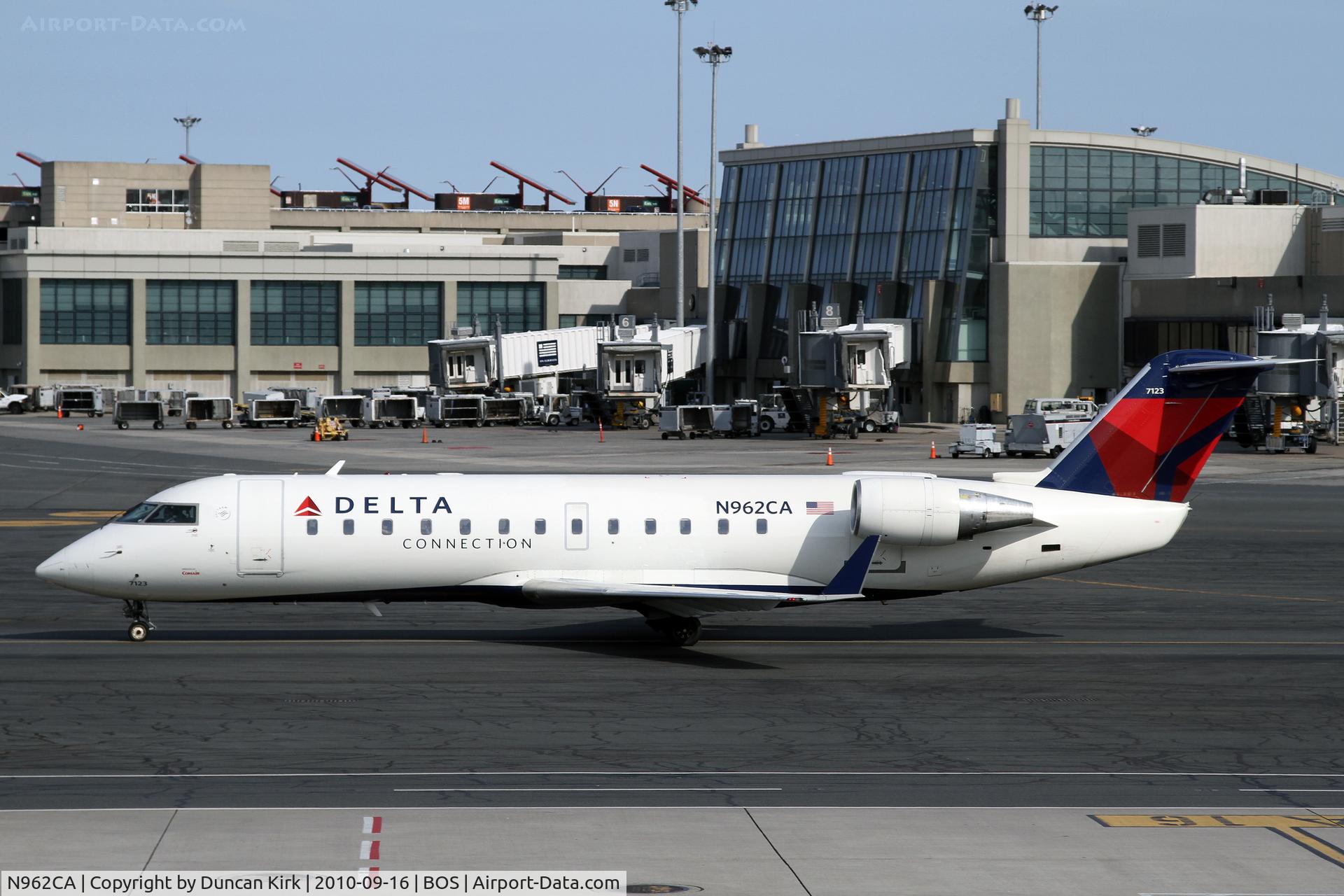 N962CA, 1996 Canadair CRJ-100ER (CL-600-2B19) C/N 7123, Delta Connection has a big presence at BOS