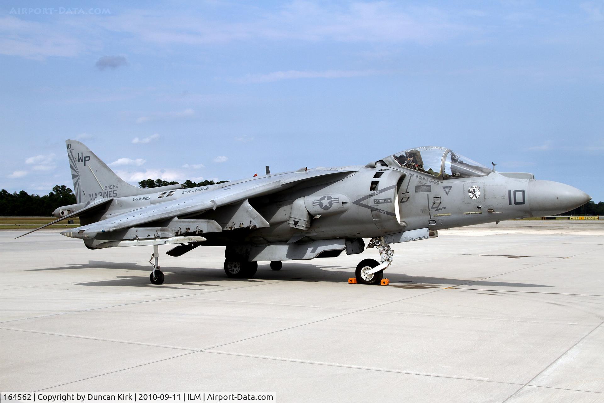 164562, McDonnell Douglas AV-8B Harrier II C/N 247, These AV-8's were using Wilmington for weekend training owing to restrictions at Cherry Polint