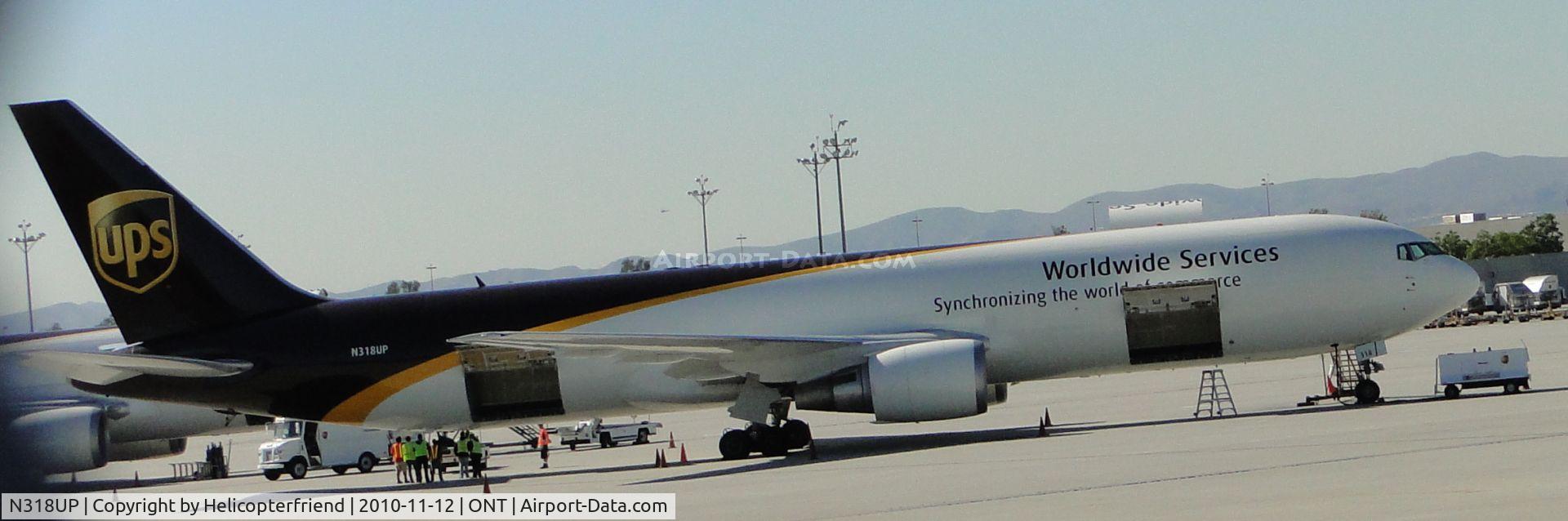 N318UP, 1997 Boeing 767-34AF C/N 27746, Parked in UPS parking area