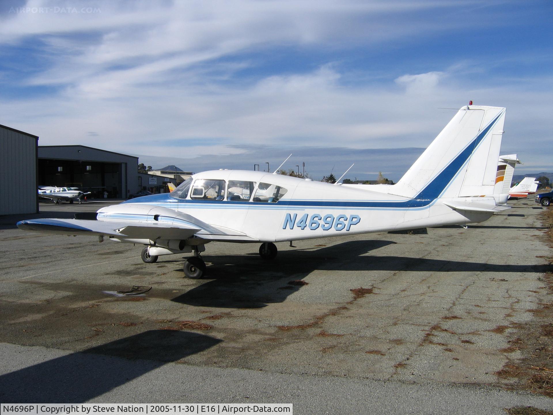 N4696P, 1960 Piper PA-23-250 C/N 27-225, 1960 Piper PA-23-250 @ E16/South County Airport/San Martin, CA (with owner in Pennsylvania by Feb 2008)