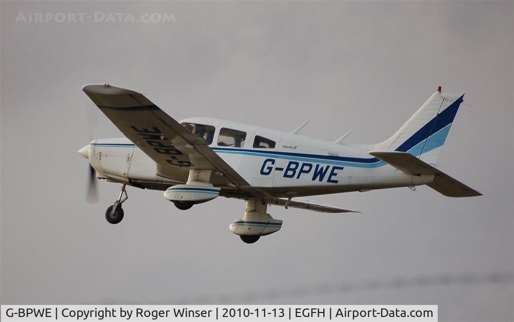 G-BPWE, 1981 Piper PA-28-161 Cherokee Warrior II C/N 28-8116143, Resident Cherokee Warrior 11 departing Runway 22.