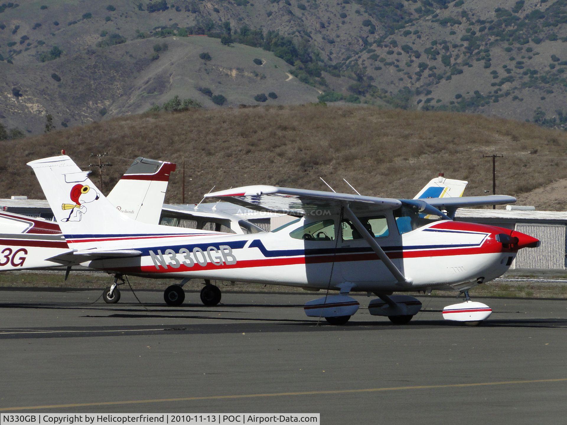 N330GB, 1975 Cessna 182P Skylane C/N 18264242, Snoopy parked in transient parking