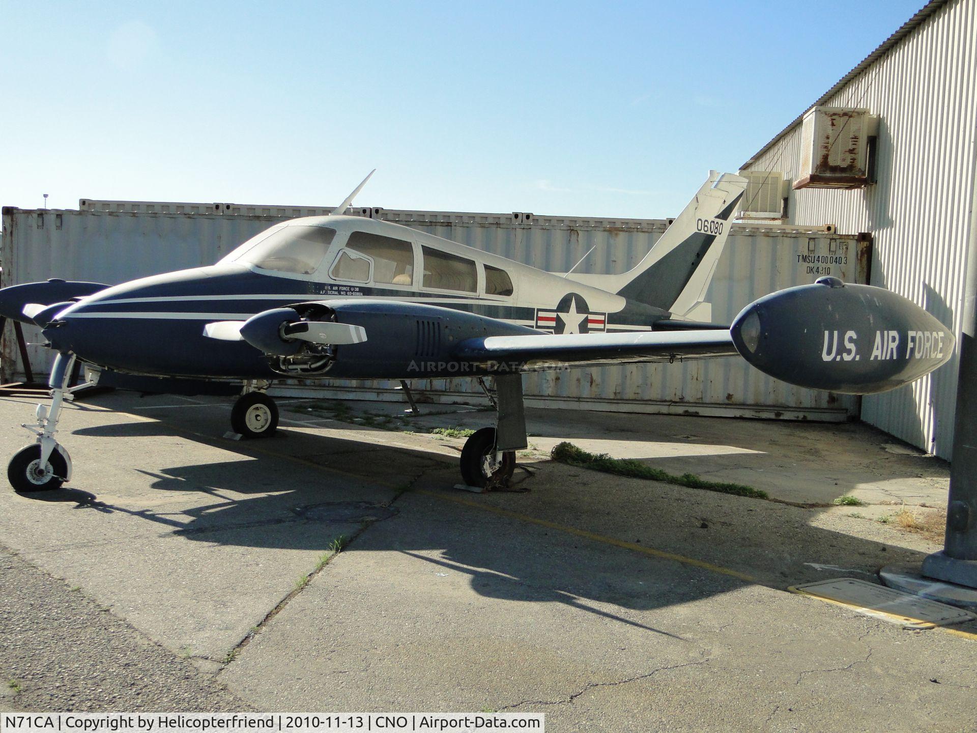 N71CA, Cessna U-3B (310M) C/N 310M-0035, AF SN 60-6080A and is listed as US Air Force U-3B and is parked north of the tower