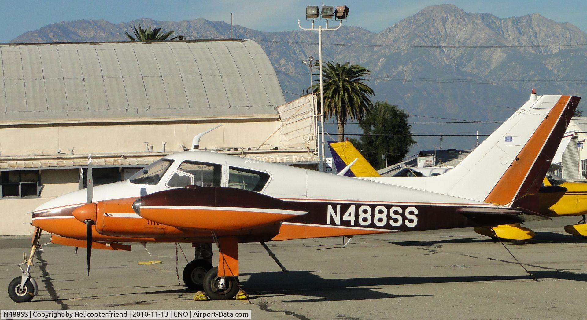 N488SS, 1960 Cessna 310D C/N 39212, Tied down & parked in N/W parking area